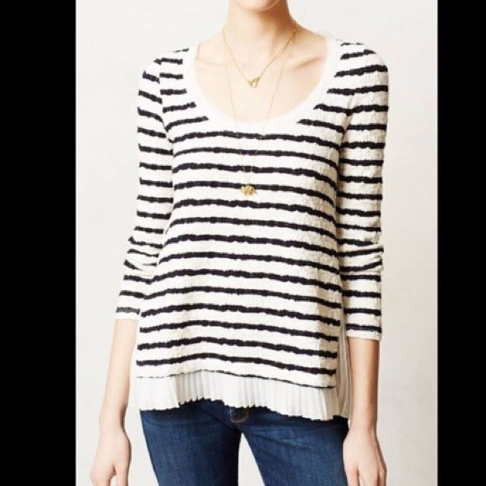 Anthropologie striped textured long sleeve